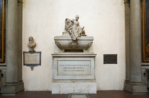 Tomb of Niccolò Machiavelli in the Basilica of Santa Croce in Florence