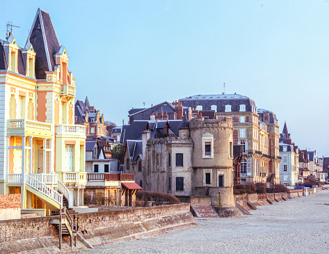 Trouville -sur-Mer is a famous holiday resort with beautiful villas and a large sandy beach.It is situated in the Calvados department,Normandy,France.