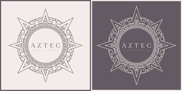 Aztec Tribal Vector Elements. Ethnic Shapes Symbols Design for Logo or Tattoo Aztec Tribal Vector Elements. Ethnic Shapes Symbols Design for Logo, Cards, or Tattoo aztec civilization stock illustrations