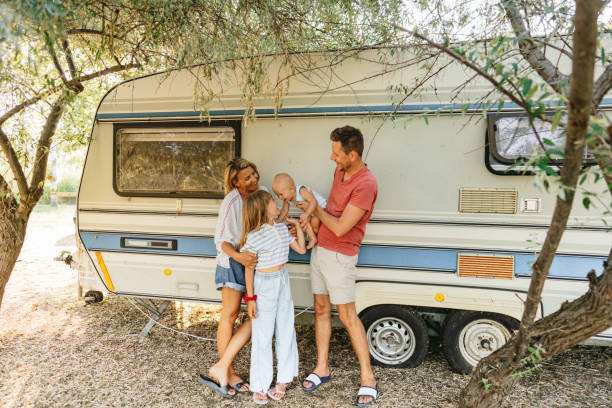 istock Happy family during their RV vacation 1368221127