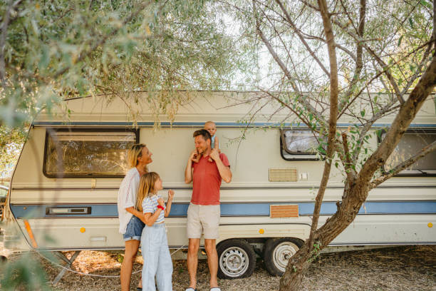 istock Happy family during their RV vacation 1368221130