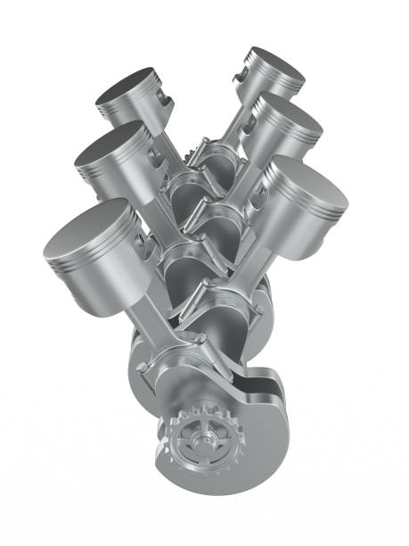 istock Engine pistons and crankshaft on white background. Isolated 3d illustration 1368227184