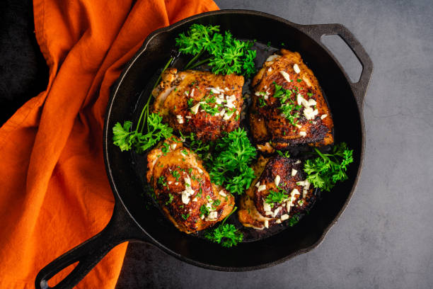 istock Roasted Olive Oil Chicken Thighs Mediterranean Style 1368229471