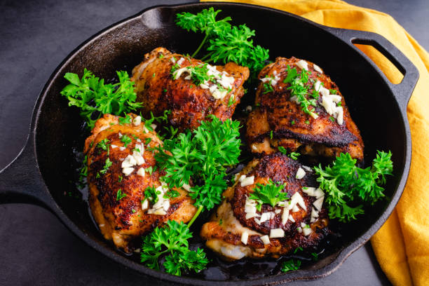 istock Roasted Olive Oil Chicken Thighs Mediterranean Style 1368229475