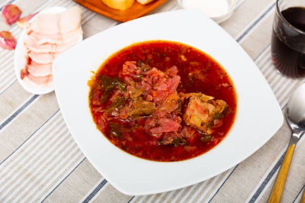 istock Ukrainian or Russian beetroot soup borscht 1368230425