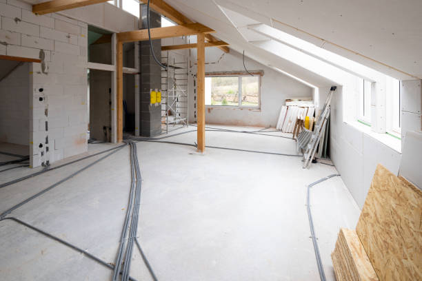 istock Loft construction site drywall without people in daylight 1368230531