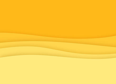 Smooth yellow waves sand desert layers abstract background pattern.