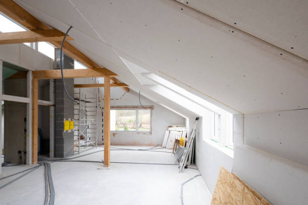 istock Loft construction site drywall without people in daylight 1368231022