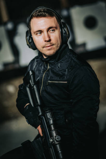 istock Sniper's training on a shooting range. SVD Dragunov sniper rifle 1368232661