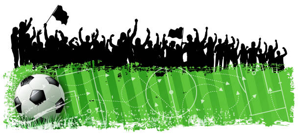 ilustrações de stock, clip art, desenhos animados e ícones de desire fun - football field backgrounds aerial view sport