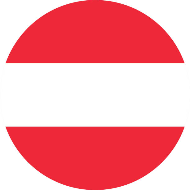флаг австрии в форме круга, изолированный на png или прозрачном фоне, символ австрии, шаблон для баннера, открытки, рекламы, журнала и деловог� - austrian flag stock illustrations