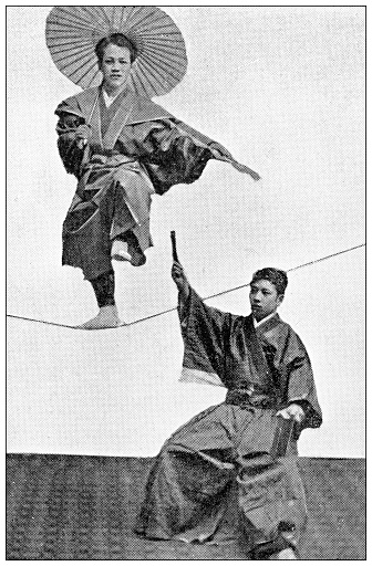 Antique travel photographs of Japan: Acrobat