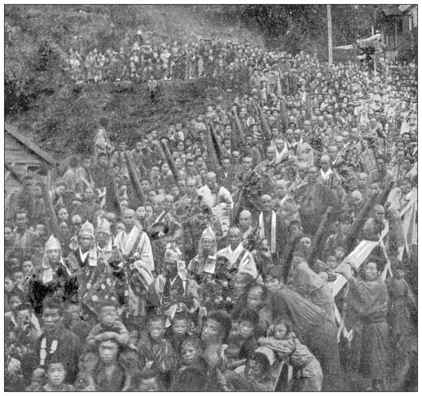 Antique travel photographs of Japan: Procession, Nikko