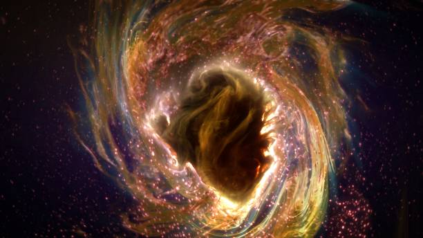 abstract hypnotic mysterious space particle nebula galaxy cloud banner hintergrund - urknall stock-fotos und bilder
