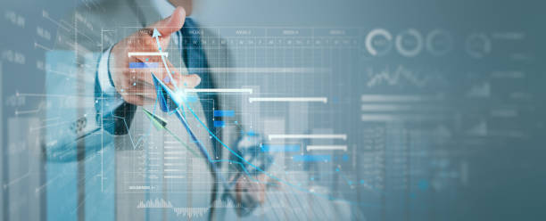 istock Businessman working with modern computer virtual dashboard analyzing innovation finance sales data and economic growth graph chart and block chain technology. 1368240449