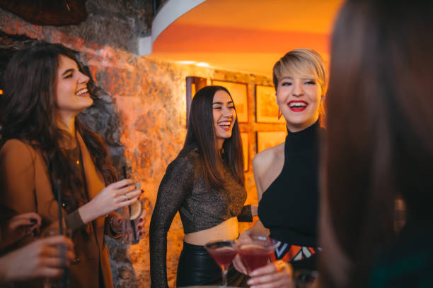 Portrait of a beautiful young woman enjoying a party at a nightclub