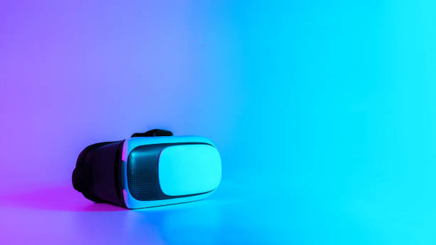 istock Metaverse virtual reality. 3d digital glasses on futuristic neon tech background. VR sport game virtual reality recreation. 1368245326