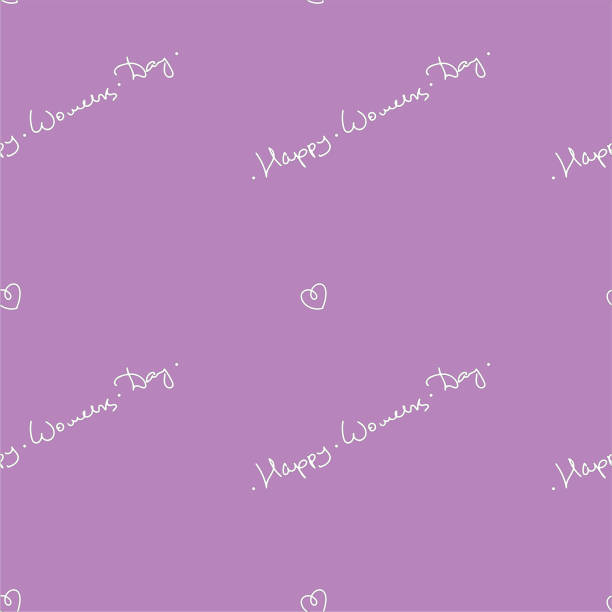 istock Pattern for wrapping paper for Womens Day. Vector illustration of hearts and congratulatory lettering 1368245554