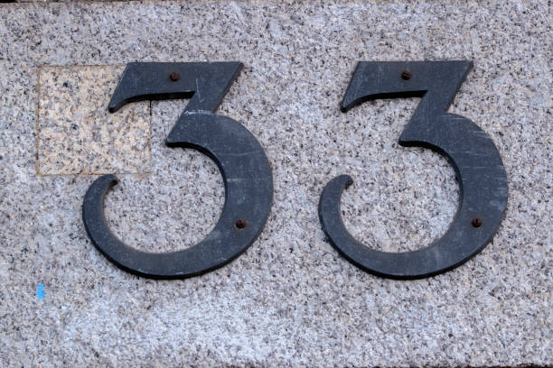 istock Close Up House Number 33 At Amsterdam The Netherlands 1368249954
