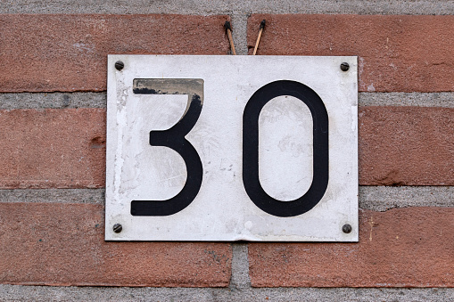 Close Up House Number 30 At Amsterdam The Netherlands 28-1-2020