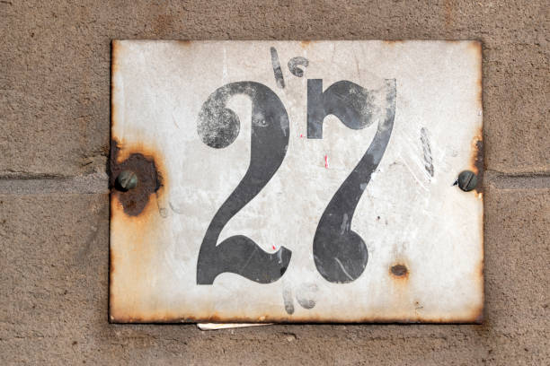 istock Close Up House Number 27 At Amsterdam The Netherlands 1368250133