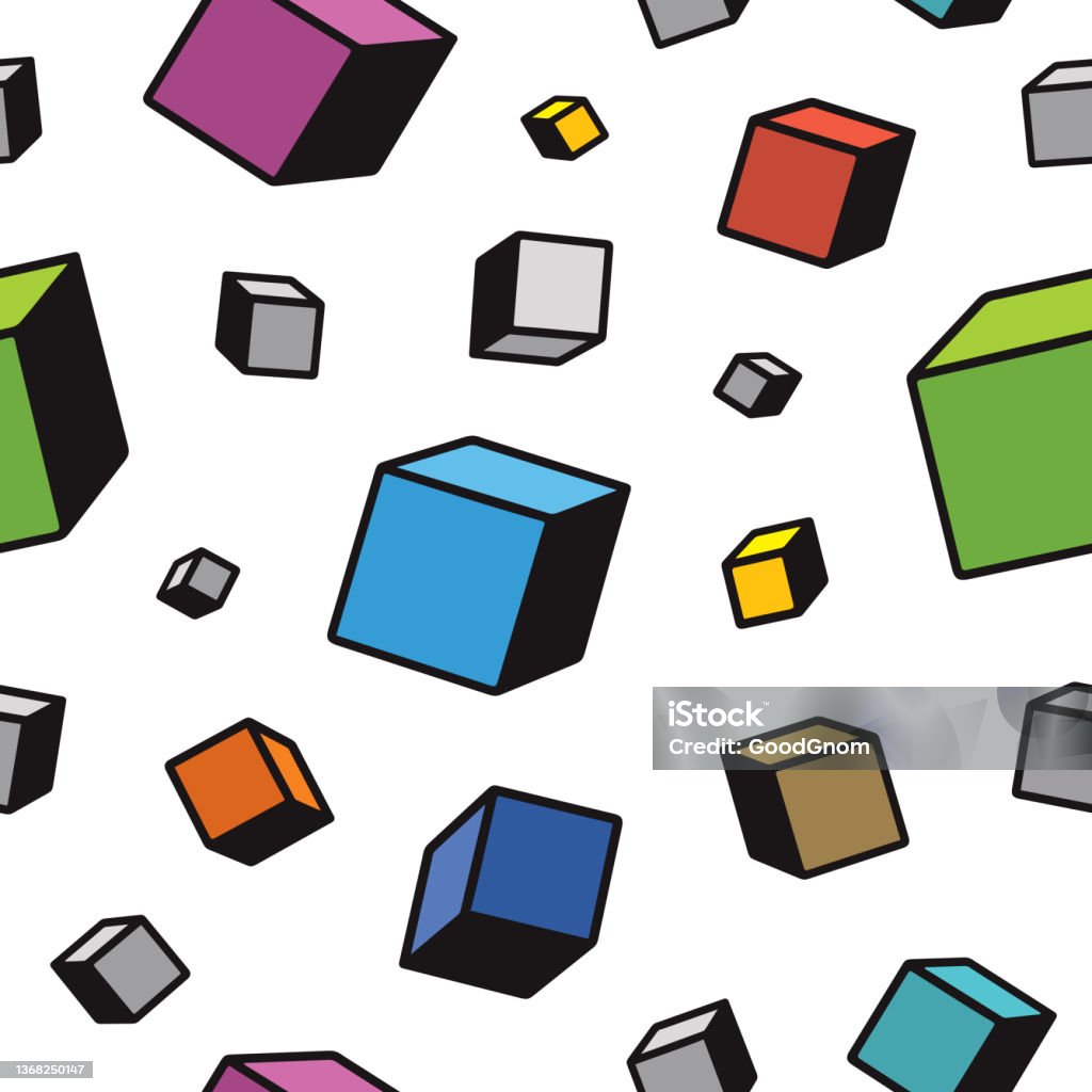 Flying Boxes Seamless Pattern Stock Illustration - Download Image Now ...