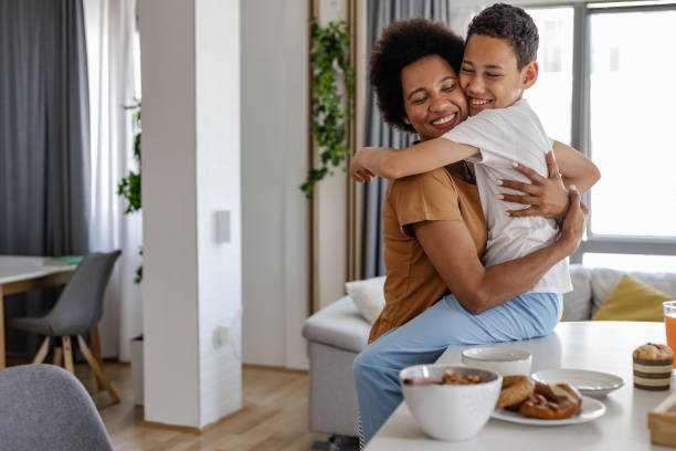 istock Mother and son spending time together in the morning 1368250985