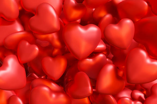 Abstract Bunch of Heart Shapes Background. stock photo