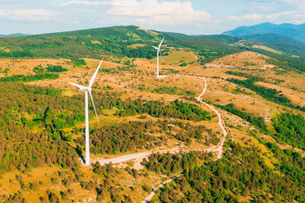 istock Windmills operate placed in mountains producing clean energy 1368260184