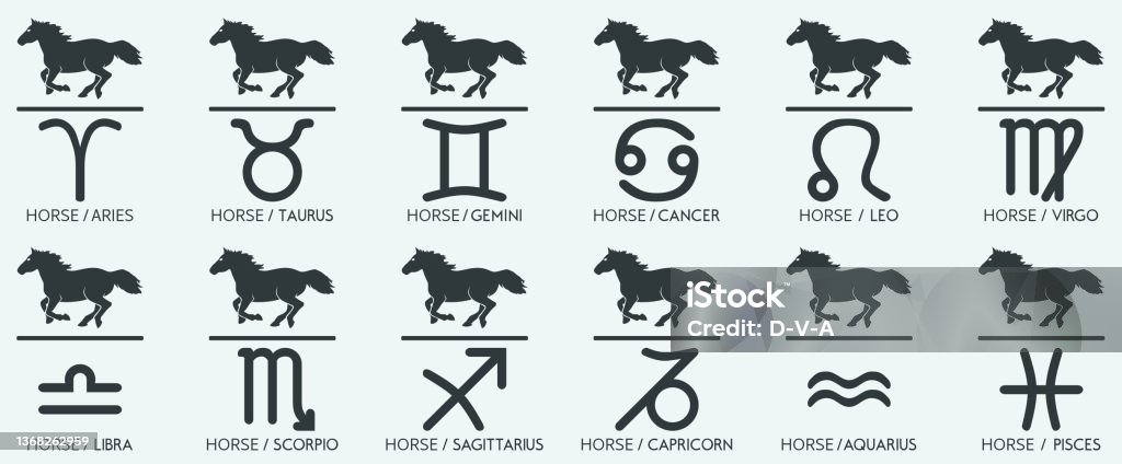 Icons Chinese Horoscope Horse With Zodiac Stock Illustration - Download  Image Now - 2026, Animal, Annual Event - iStock