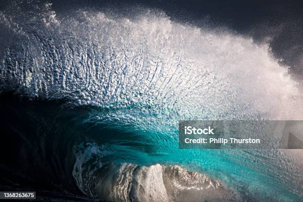 Close Up Of Majestic Turquoise Ocean Wave Stock Photo - Download Image Now - Authority, Abstract, Close-up
