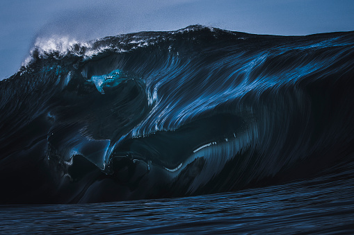 Dark and powerful ocean wave
