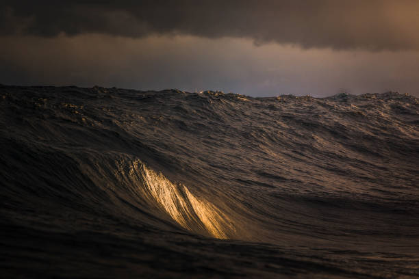 istock Dark stormy seas with low hanging clouds in background 1368264030