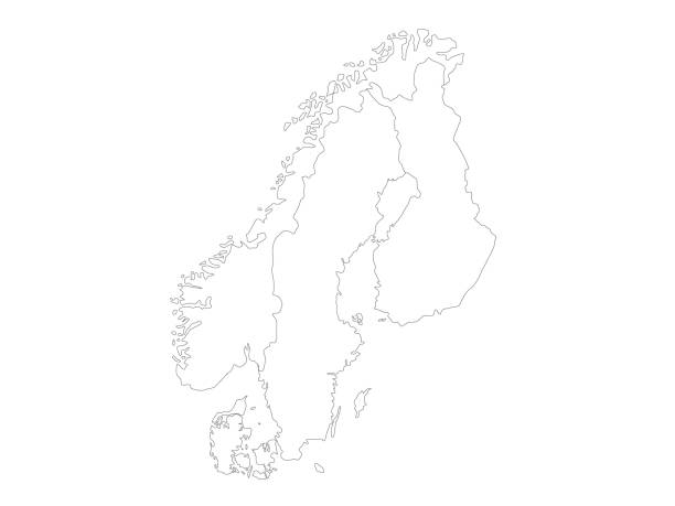 Scandinavian countries map vector illustration of Scandinavian countries map country geographic area stock illustrations