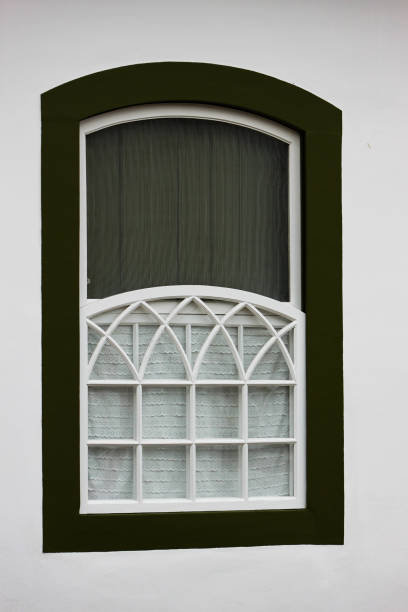 istock An embroidered curtain in a  window. 1368267227