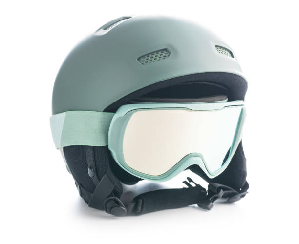 istock Ski or snowboarding helmet with goggles. 1368271889