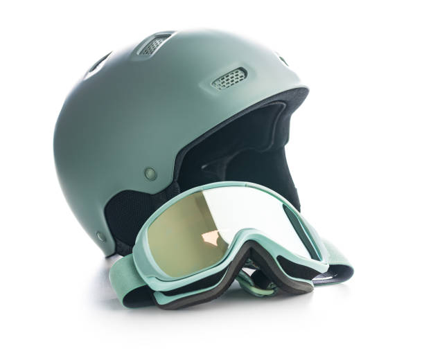 istock Ski or snowboarding helmet with goggles. 1368271901