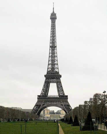 Eiffel Tower is a wrought-iron lattice tower on the Champ de Mars in Paris, France