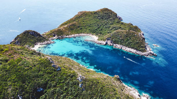 istock Blue water, yachts, and green peninsula 1368273980