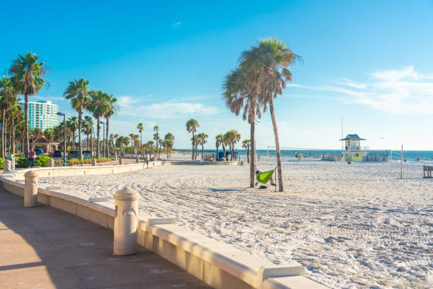 Clearwater beach with beautiful white sand in Florida USA Clearwater beach with beautiful white sand in Florida, USA clearwater stock pictures, royalty-free photos & images