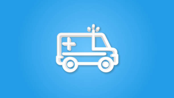 구급차, 의료 차 3d 사실적 라인 아이콘. 벡터 일러스트레이션 - ambulance mini van speed emergency sign stock illustrations