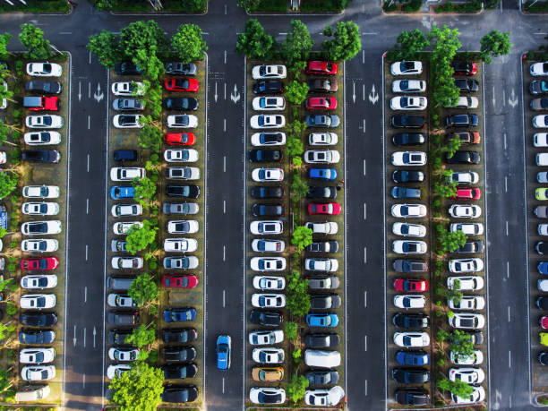 istock Car parking aerial 1368286010