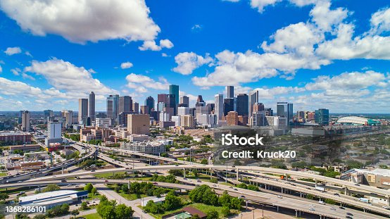 istock Houston, Texas, USA Drone Skyline Aerial 1368286101