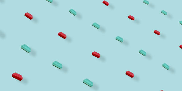 istock Colorful pattern of pink and turquoise kitchen sponges on blue background with shadows. Top view. Flat lay. Pop art design 1368287018