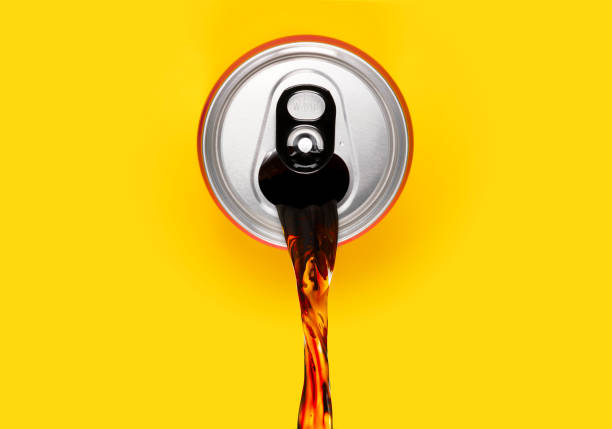 Spilling soda drink out of can