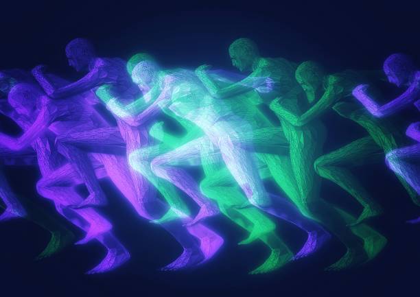 Illustration of competing people