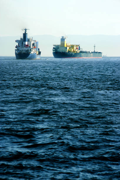 istock Big cargo ships on sea, Freight transportation industry concept 1368291757