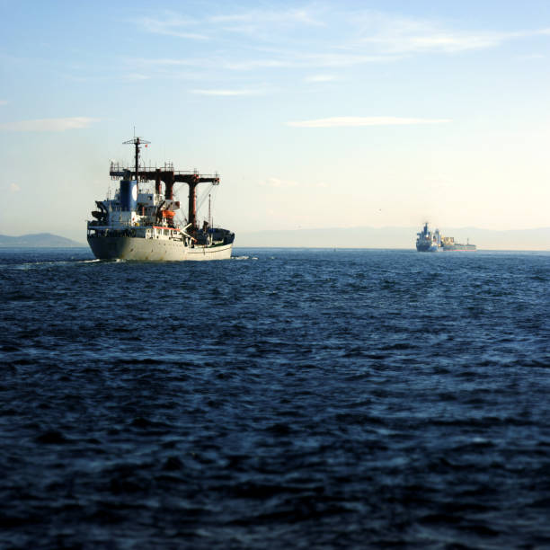 istock Big cargo ships on sea, Freight transportation industry concept 1368291758