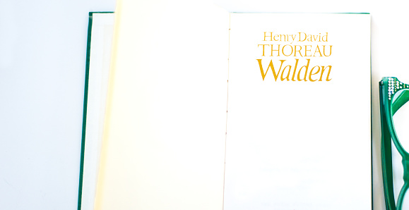 Open Book, Title Page: Henry David Thoreau Walden