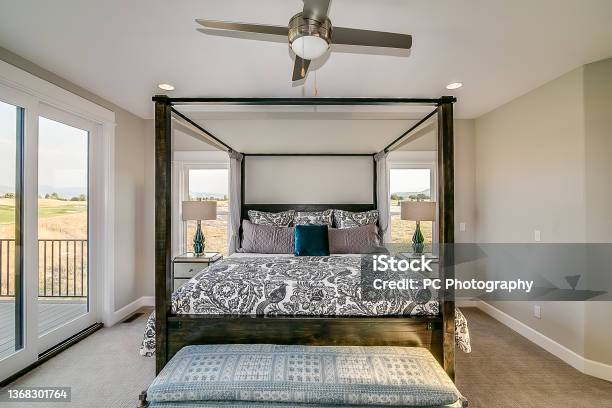Four Poster Canopy Bed Stock Photo - Download Image Now - Owner's Bedroom, Bed - Furniture, Bedroom